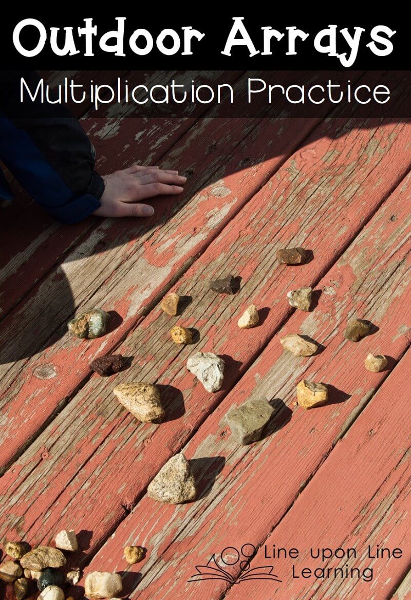 We used rocks to make outdoor arrays in practicing our multiplication concepts.