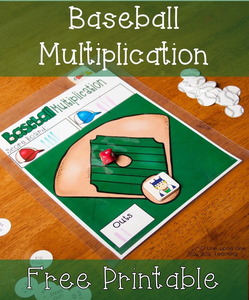 We used a ten-sided die to make a baseball multiplication game.